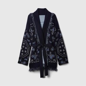 GAP Cotton-Blend Fringe Shawl Cardigan